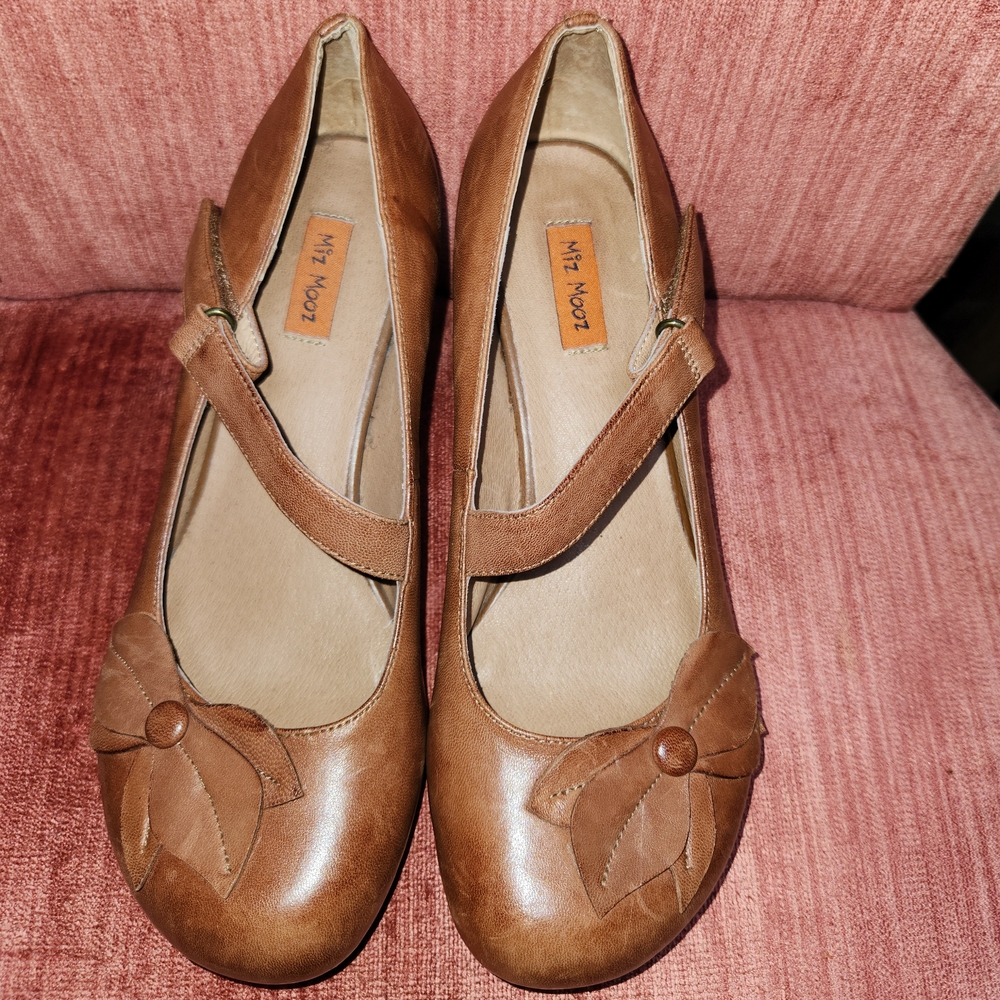 Miz Mooz Brown Heels with Floral Detail
